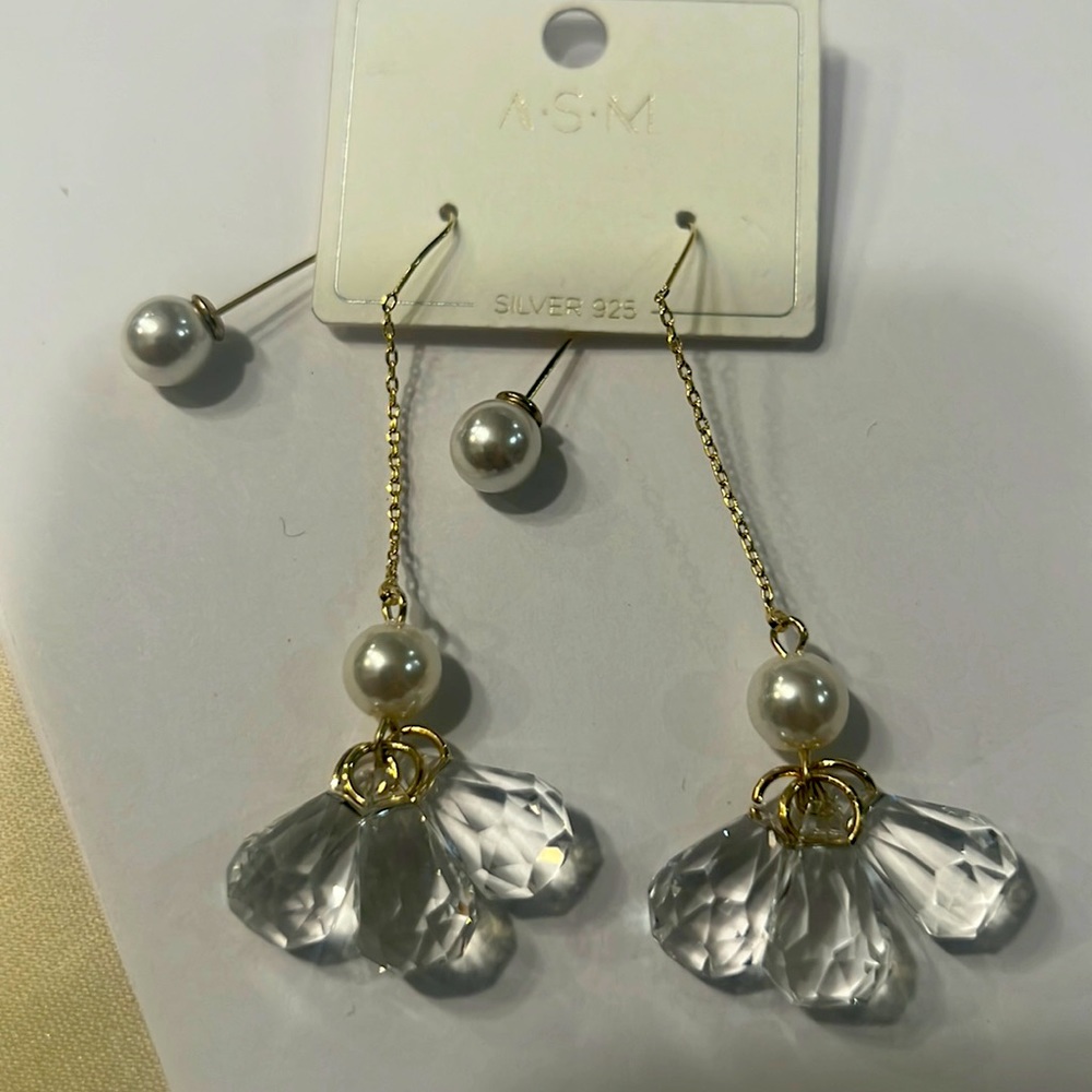 Earring drop from the back 2 in one
